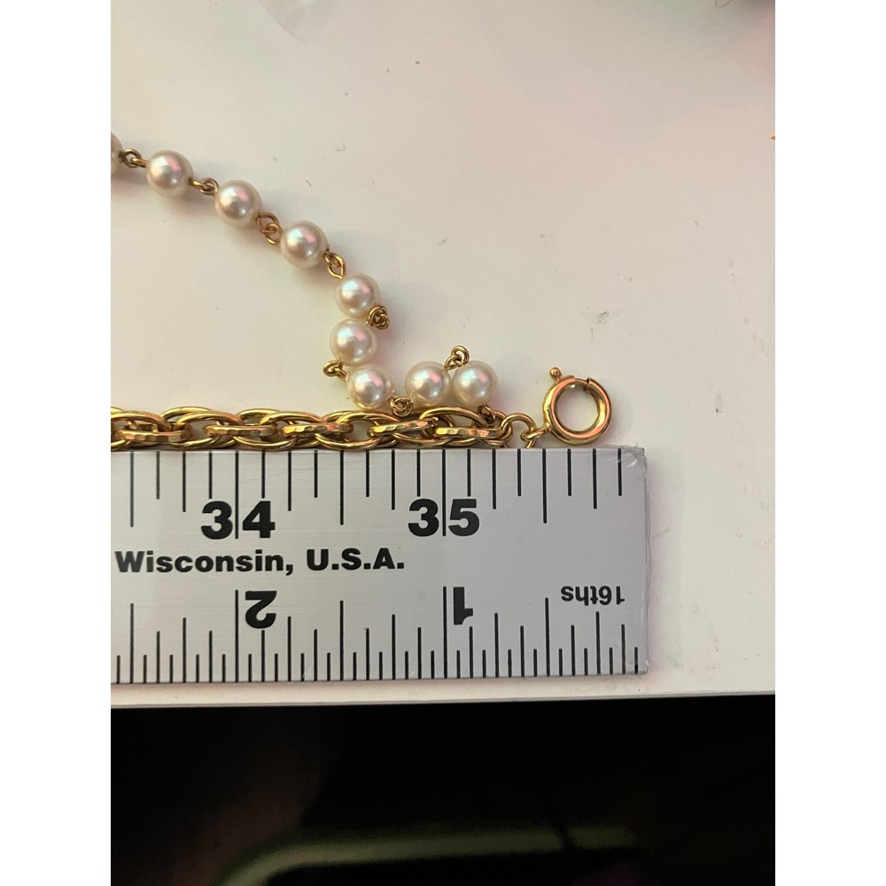 Vintage White Pearls & Gold-Tone Lariat Long Necklace! - Picture 7 of 7